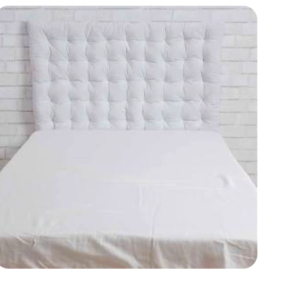 Dormify White Tufted Headboard XL & White Bed Shelf For Dorm